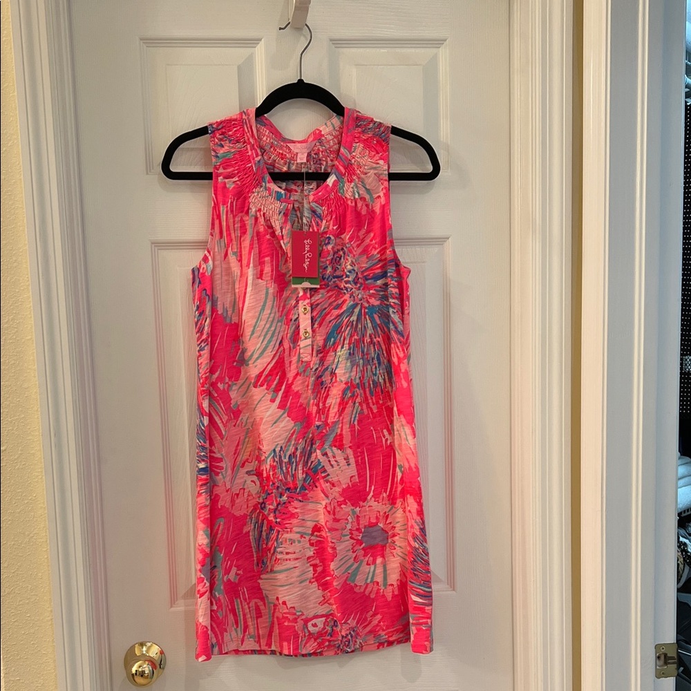 Lilly Pulitzer Vibrant Pink and Blue Sleeveless Dress